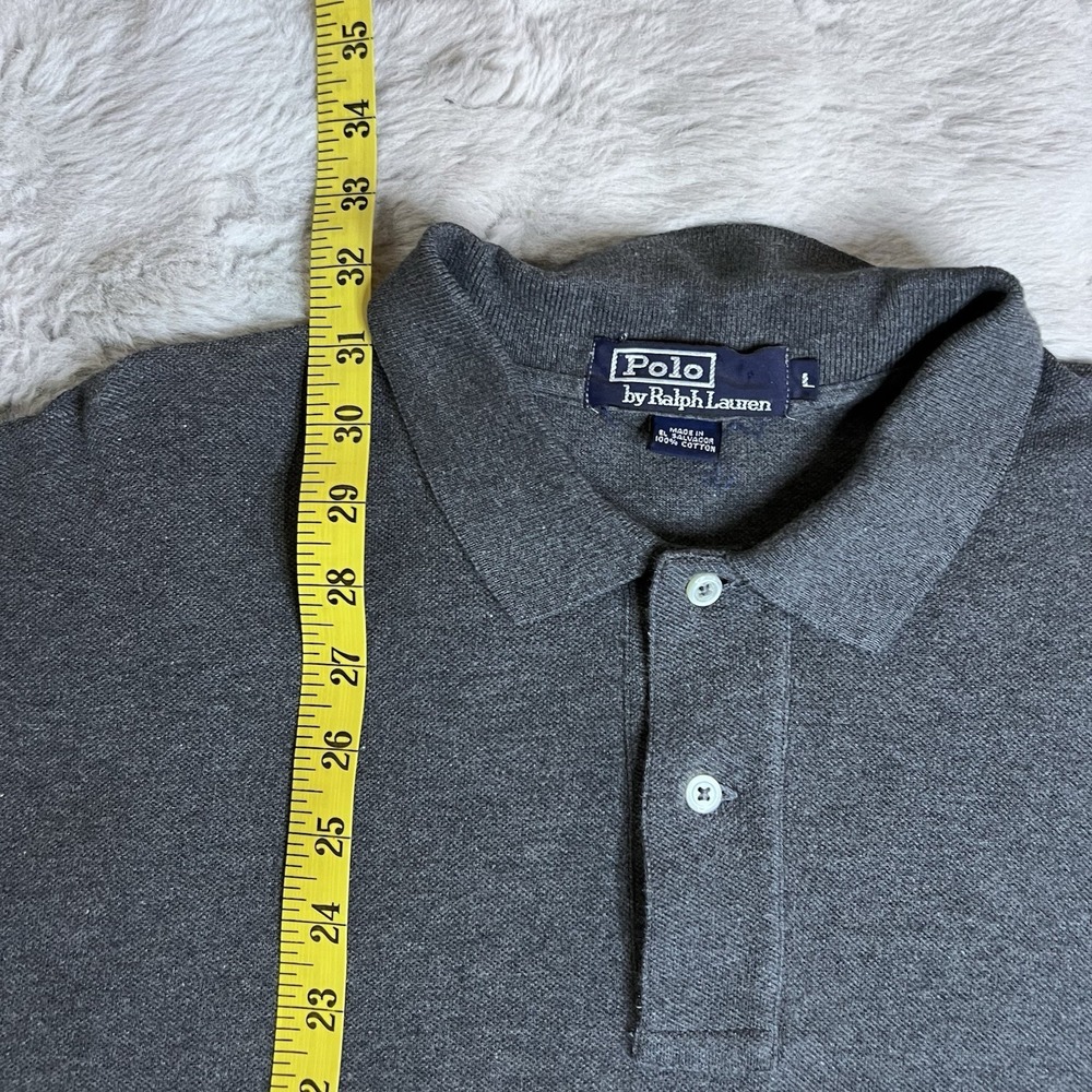 Polo by Ralph Lauren Men's Short Sleeve Polo Shirt – Heather Gray‎ – Size Large - Picture 5 of 13